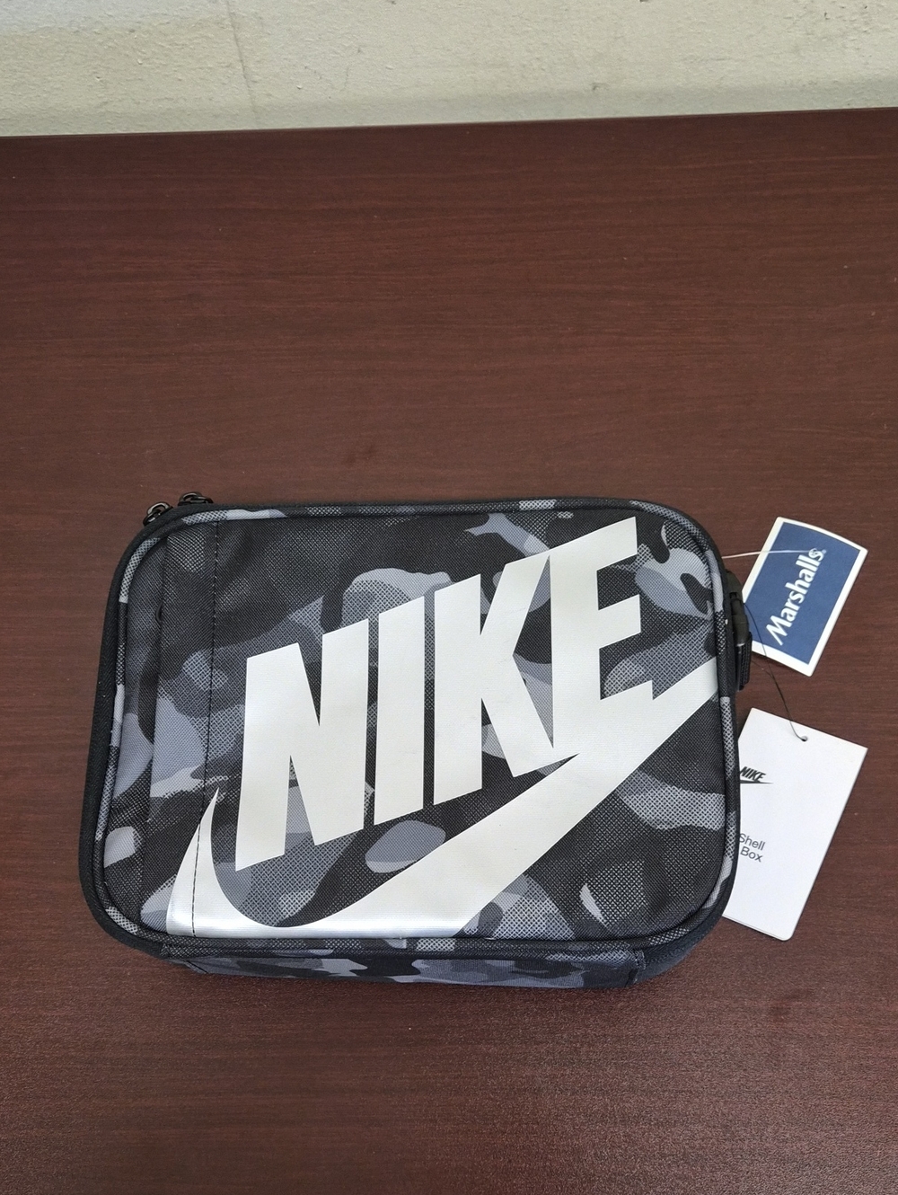 Nike Black & Gray Camo Toiletry Pouch with White Logo